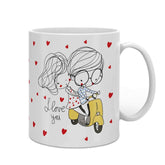 Romantic Couple On A Ride White Coffee Mug